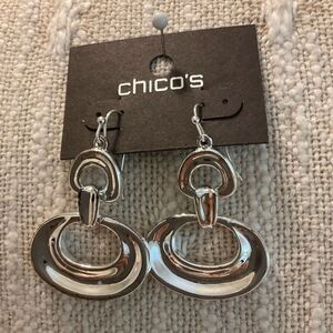 0214-Chico's Silver Statement Earrings